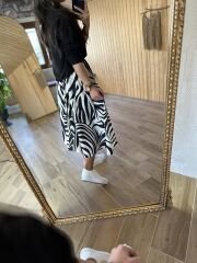 Zebra gömlek detaylı elbise