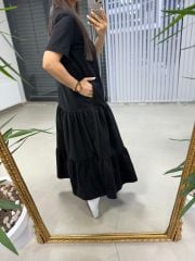 Dr 2583 Yüz Nakışlı Siyah Elbise