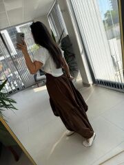 Np 3001 Kahve Bel Gipeli Müslin Etek