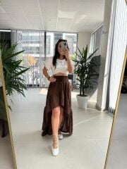 Np 3001 Kahve Bel Gipeli Müslin Etek