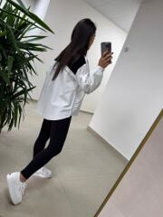 Bb 29341 Ekru-Siyah Tasarım Triko Detaylı Gömlek