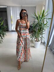 Cr 1079 Renkli Maksiboy Askılı Elbise