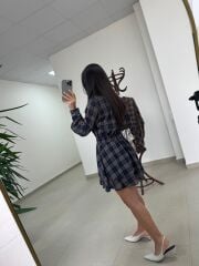 Ry 35556 Bel Detaylı Müslin Mini Laci Elbise