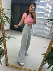 Graue Hose mit GK-Streifen und seitlichen Knöpfen