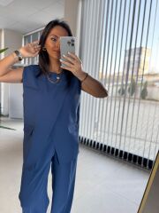 Cr 4006 İndigo Uzun Yelekli Takım