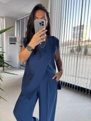 Cr 4006 İndigo Uzun Yelekli Takım