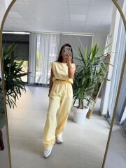 Cr 4012 Sarı Pamuklu Tasarım Takım