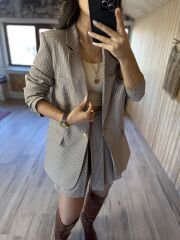 Set aus Shorts und Rock mit Gingham-Karomuster