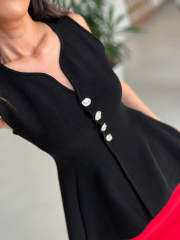 Po 2785 Siyah Peplum Yelek