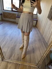 Set aus Shorts und Rock mit Gingham-Karomuster