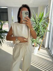 Cr 4012 Taş Pamuklu Tasarım Takım