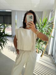 Cr 4012 Taş Pamuklu Tasarım Takım