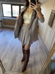 Set aus Shorts und Rock mit Gingham-Karomuster