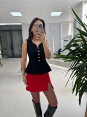 Po 2785 Siyah Peplum Yelek