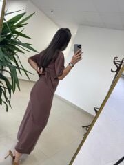 İv 25198 Modal Kalem Etekli Kahve Takım